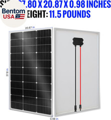 100W Monocrystalline Solar Panel Kit with 30A PWM Controller – 12V/24V High Effi