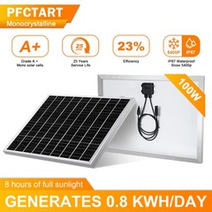 100W Solar Panel 12V PV Watt Monocrystalline Power Charger for RV Home Rooftop