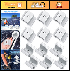 12 Pack Solar Panel Mid Clamps – 1.06″ Aluminum Mounting Brackets for Easy Insta