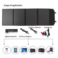 120W Portable Solar Panel 18V Foldable Solar Charger For Cell Phone Laptop W CX4