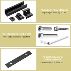 Anbte Solar Panel Mounting Brackets for Roof, Aluminum Solar Rails, Black | Sola
