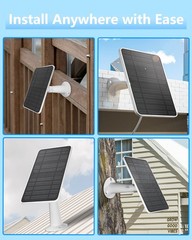 Solar Panel for Security Camera, 5V 4W Solar Panels Charger Compatible with E…