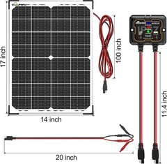 30W Solar Battery Charger Solar Battery Maintainer + MPPT Charge Controller |