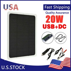 20W 12V Solar Panel Kit Trickle Charge Battery Charger Maintainer Marine RV Car