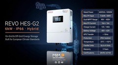 6kw Hybrid Solar Inverter, On/Off-Grid Energy Storage, MPPT 90-450V, IP66 W