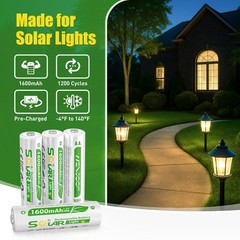 20 Pack AA Rechargeable Batteries for Solar Lights