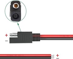 1FT SAE 14AWG Power Extension Cable – Ideal for Cars, Solar Panels, and More