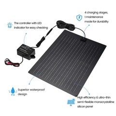 Solar Battery Charger Maintainer, 20W Solar Panel Kit for Dump Trailer Builti…