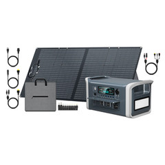 Power Station 1600W 1024Wh 320000mAh LiFePO4 Battery 100W Solar Panel RV