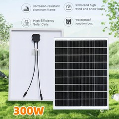 2x Solar Panels 100W 12V High-Efficiency Monocrystalline PV Module Power Charger