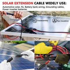 Vansdon 2×40 Feet Solar Panel Extension Cable, 10AWG Solar Cable, Solar Panel…