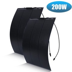 LINEBA 200W Portable Flexible Solar Panel RV Camping Off-Grid Rooftop 12V/24V