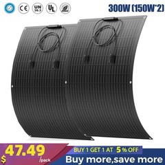 150W 300W 450W 600W Flexible Solar Panel Mono 12V Portable Power Camping Home RV