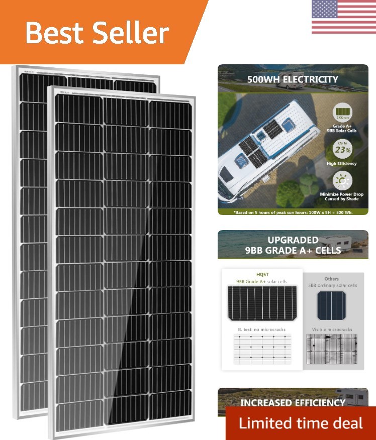 Versatile Waterproof 100W Solar Panels – Easy Installation for All Outdoor Needs