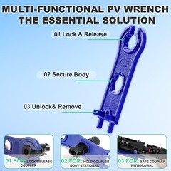 35PCS Solar Crimper Tool Kit, Solar Panel Cable MC4 Connectors 14-10AWG, 30 Pair