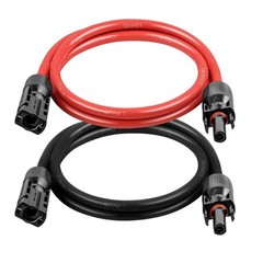 10AWG Solar Extension Cable 2FT Red Black PV Wire 2 Pack Solar Connecter