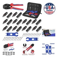 Solar Panel Connector Kit 47pc 13-10AWG Crimping Tool Waterproof IP67 for PV