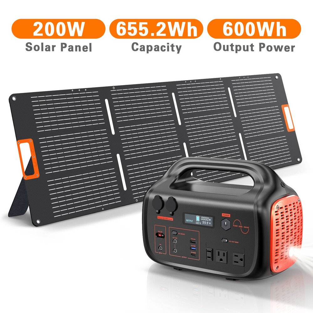 Backup Power Station 600W 655Wh Portable Battery for Home, Travel, Camping