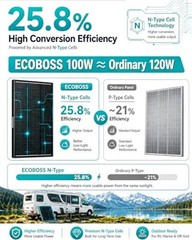 00W TÜV Certification Solar Panel, N-Type6BB 25.8% Efficiency |00 Watt 1 100W