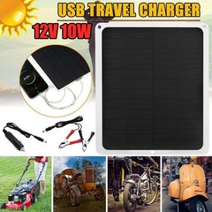10W Solar Panel Kit 12V Trickle Charge Battery Charger Maintainer Marine RV Car