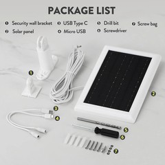 Ring Solar Panel(2nd Generation), 5W Ring Solar Panel Charger with 2Pack White