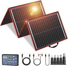 150W Portable Foldable Solar Panel Kit Compact 21x20in Design 7.3lb W/