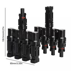 3 Way Solar Panel T Branch Cable Connection Adapter Coupler Connector Waterproof