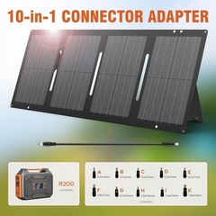 Portable Solar Generator, 300W Portable Power Station with Foldable 60W Solar…