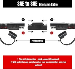 6FT 10AWG SAE Extension Cable,10 AWG Quick Disconnect Wire Harness