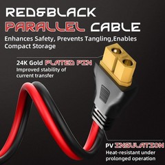 35FT 10AWG XT60 Solar Charging Cable – Durable & Weatherproof for All Generators