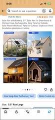 5.5” Solar Greenhouse Fan, 30W Chicken Coop Fan | Free Shipping