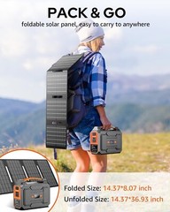 Powe Station with Free 40w Panel Solar Powered Generator 200W Peak/100W Rated
