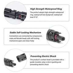 30A Quick Release Fuse Holder In-line Solar Panel Cable PV Connector 1000V DC