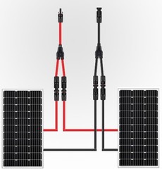 Color-Coded Y-Branch Solar Panel Connector – Tool-Free Installation, 12 Inch