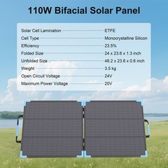 E-POWO Bifacial 110W Watt Solar Panel Portable Foldable for Power Station