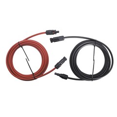 6mm²/10AWG 1 Pair 15ft Black + Red Solar Panel Extension Cable Wire Connector