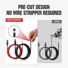 Solar Extension Cable 10AWG 20FT DC Waterproof Tinned Copper For Solar Panels