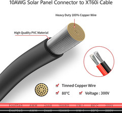 10AWG 2FT Solar to Xt60I Cable 2 10 25 35 50 75 100FT Solar Connector to Xt60I A
