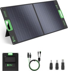 Used EBL 100W Solar Panel Kit Foldable Off-Grid for Power Station RV Camping