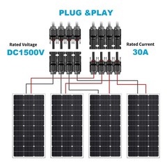 Y Branch Solar Panel Cable 4 in 1 Adapter Connector Caravan Off Grid System Wire