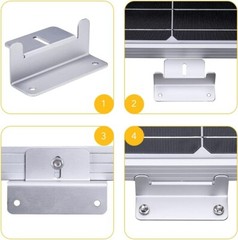 Lightweight Anodized Solar Panel Z Brackets – 16 Units for Off-Grid Applications