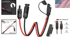 10AWG SAE Solar Connector Cable for RV & Battery Charger with Polarity Adapter