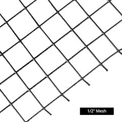 6in x 100ft Solar Panel Bird Guard 1/2in Mesh PVC Coat with 70 Clips Black Rolls