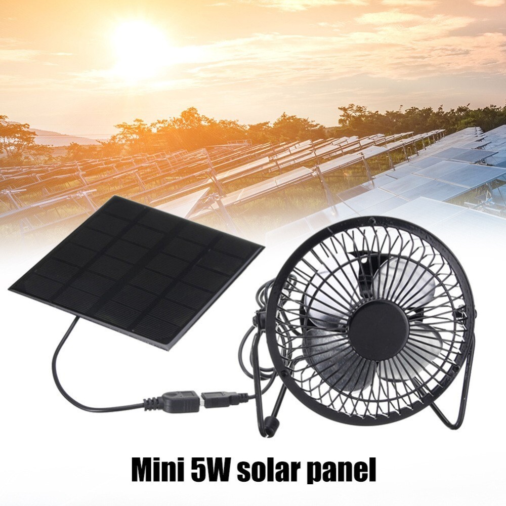 4 Inch Portable Solar Powered Fan Greenhouse Suitable Energy Efficient