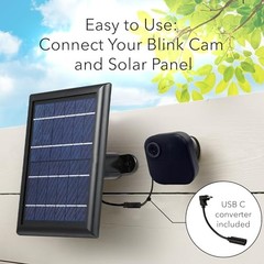 Solar Panel with Internal Battery – Compatible with 1 Pack – New Model Black