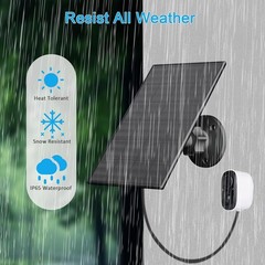 Solar Panel for Security Camera, 2 Pack 2W Solar Charger with Micro USB & USB-C