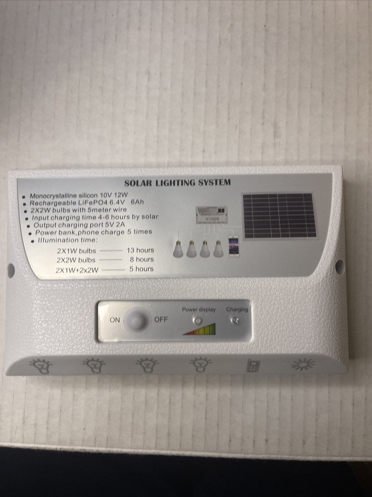 Portable Generator System Kit LED Light 12V USB Port Solar Charging 110-220V