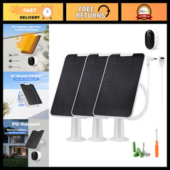 Solar Panel Charger for Arlo Pro 6/6 XL – 6V 5W Weatherproof USB-C, 9.8ft Cable,