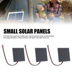 3 Set Small Solar Panels Professional 1W Monocrystalline Silicon High Efficiency
