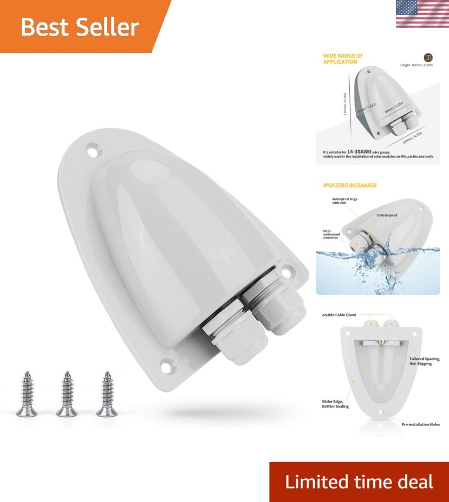 Compact Waterproof Solar Cable Junction Box for RV and Boat Installations